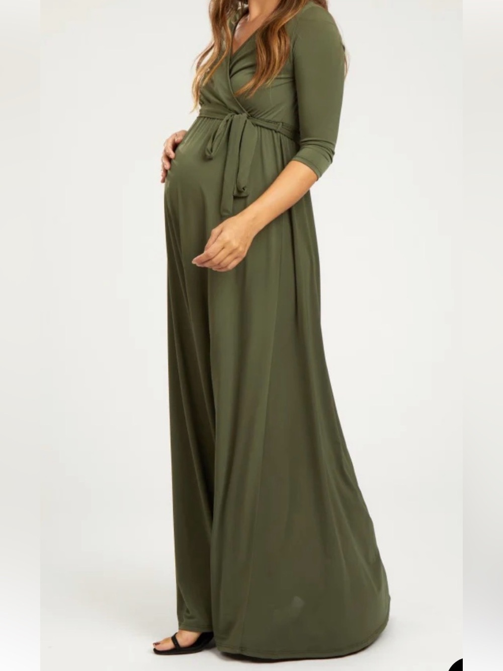 Pinkblush Olive Green Maxi Dress with Belt